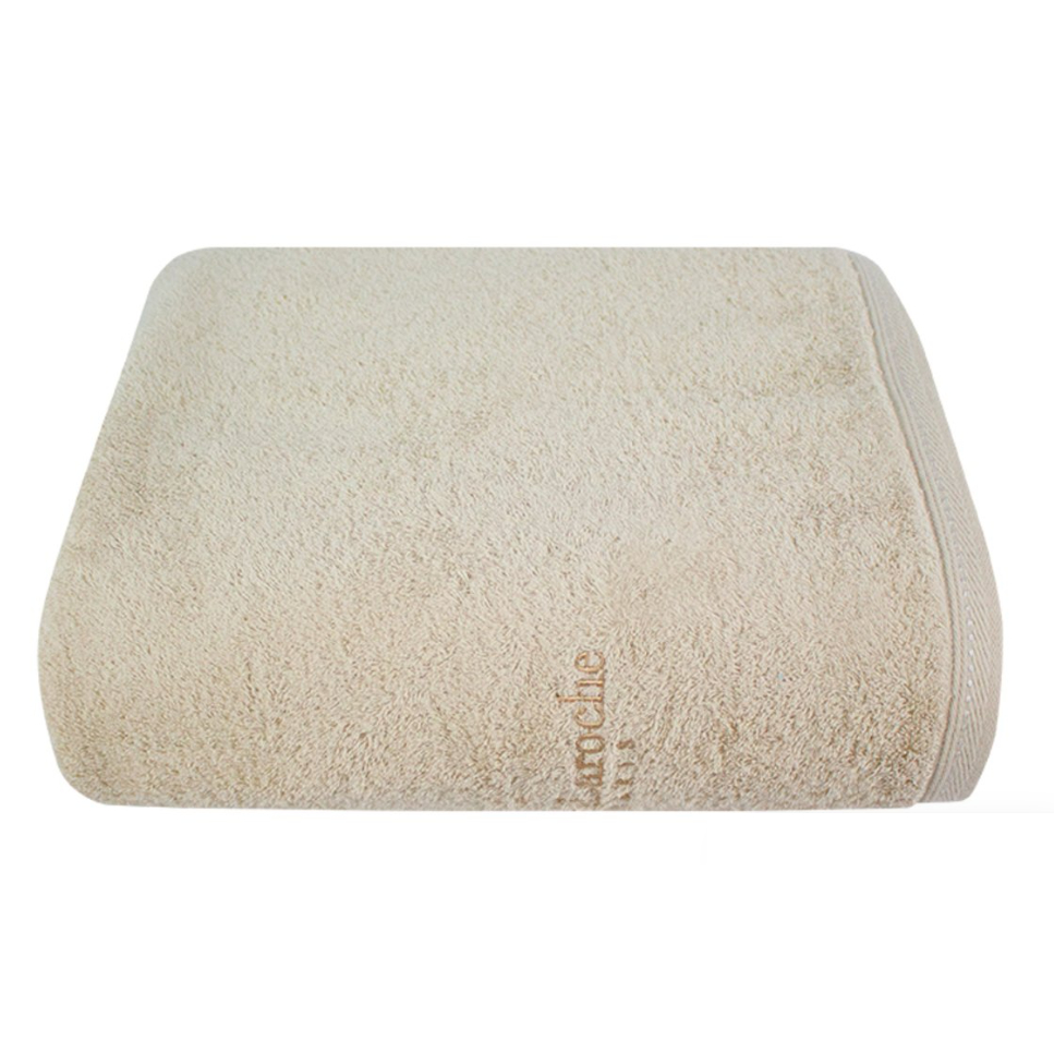 ผ้าเช็ดตัว GUY LAROCHE Towel ผ้าขนหนูพรีเมี่ยม คอตตอน100%  สีน้ำตาลเบจ 70x135 cm (พร้อมกล่อง)