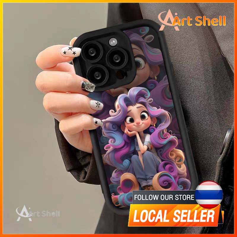 ส่งจากไทย เคส iphone 7P 8P 11 13 14 Pro Max กล้องป้องกันมิตรกับสิ่งแวดล้อมกันกระแทกดอก สาวผมแดง,หัวนม,