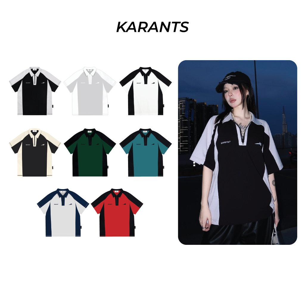 ซื้อ Karants แบรนด์ระดับนานาชาติอินเทรนด์ เสื้อโปโลมีซิป Hot Trend Form Oversize |ราคาทดลองสินค้า| - KR52