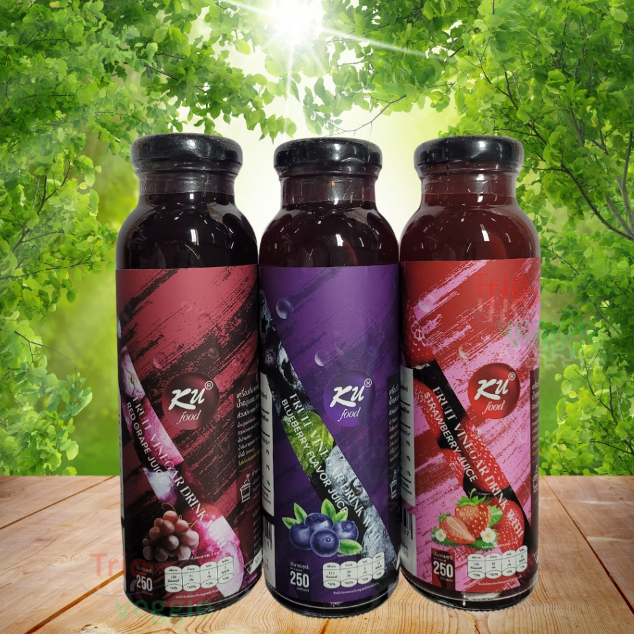 Fruit Vinegar เครื่องดื่มจากน้ำส้มสายชูผสมน้ำผลไม้ แบรนด์ KU food