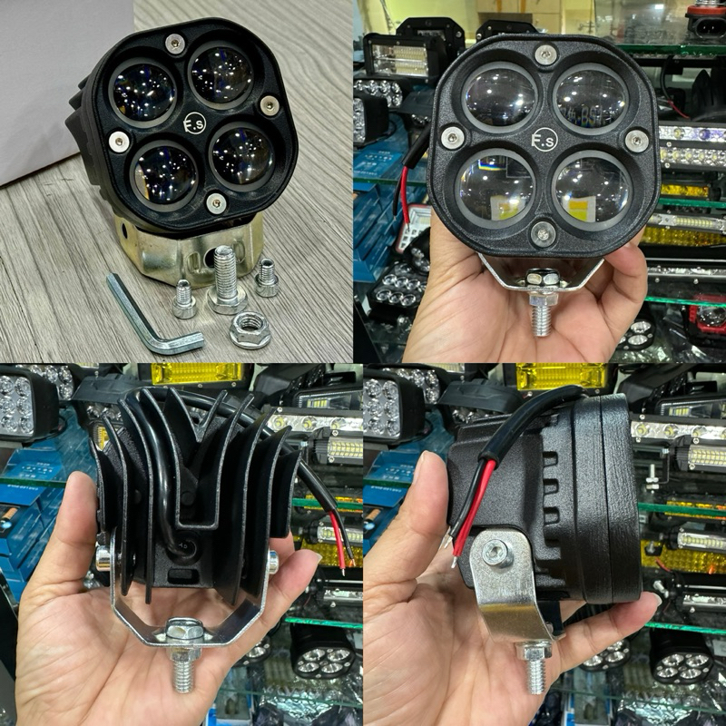 แพ็ค1ชิ้น 3นิ้ว สปอร์ตไลท์Led ไฟตัดหมอก 40W’2สีกระพริบ5สเต็ป12-24v