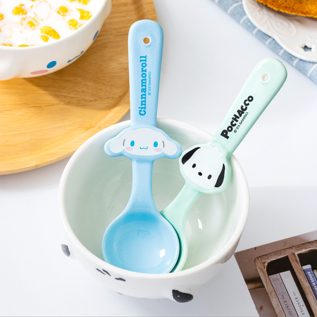 พร้อมส่ง ช้อนเซรามิค Sanrio ลิขสิทธิ์แท้ ลายการ์ตูน รูปที่ 4