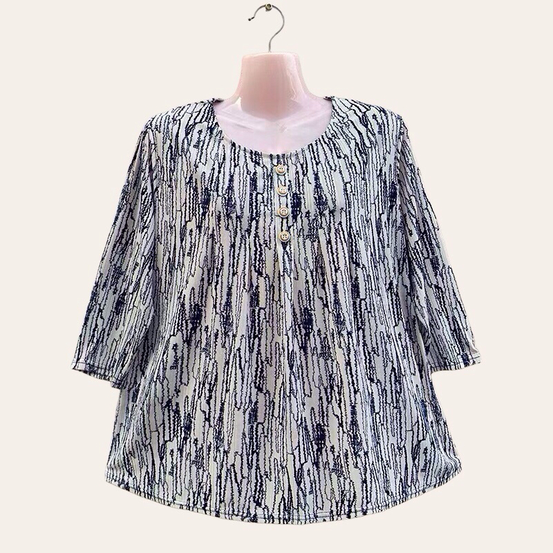 เสื้อคอกลม เเขนสามส่วน เสื้อยืดเกาหลี ลายสวย ผ้าเกาหลี เนื้อผ้าดี ผ้ายืด ไม่ต้องรีด เสื้อผู้ใหญ่