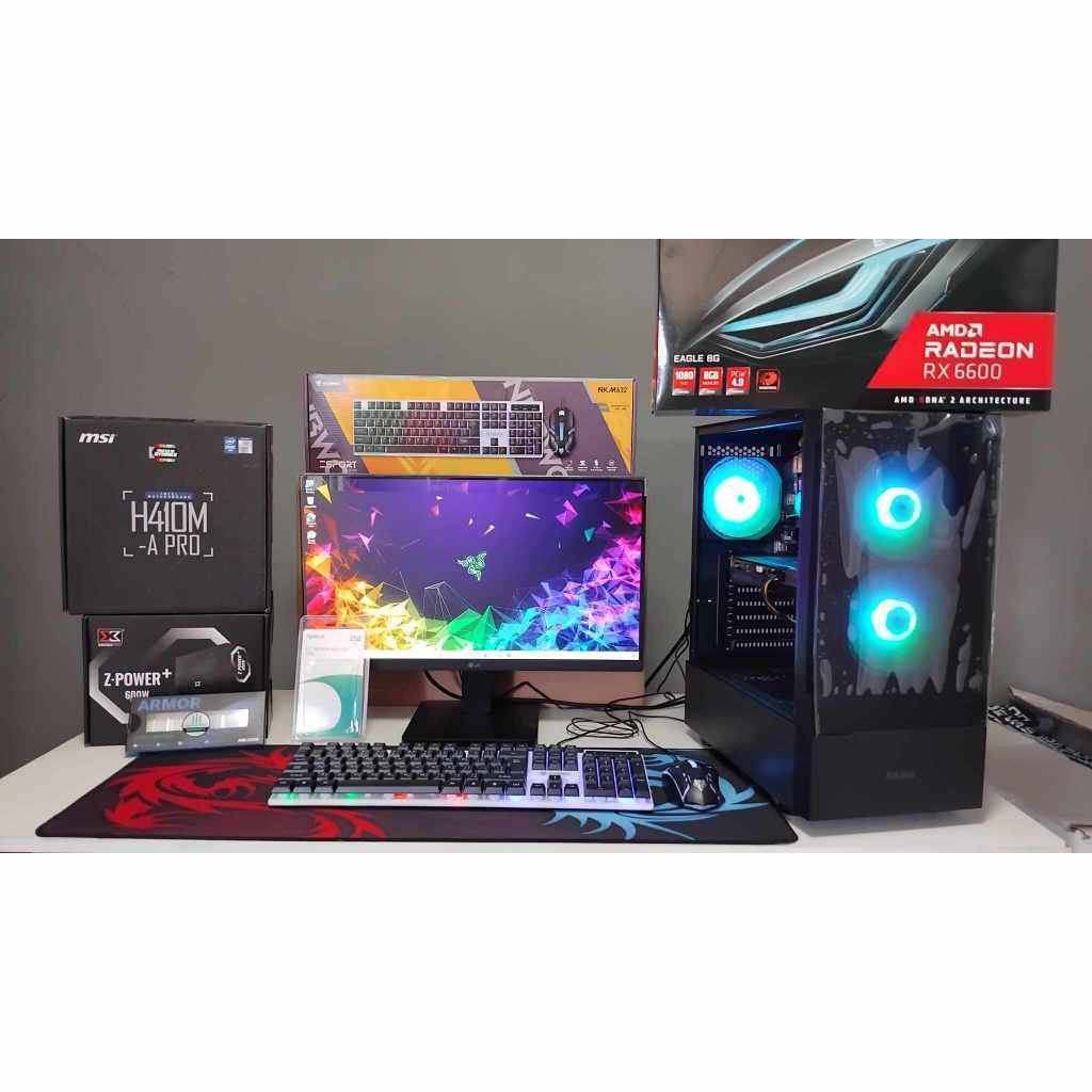 CPU I5 10400F + RAM 16GB +RX6600 8G จอ24นิ้ว100hz