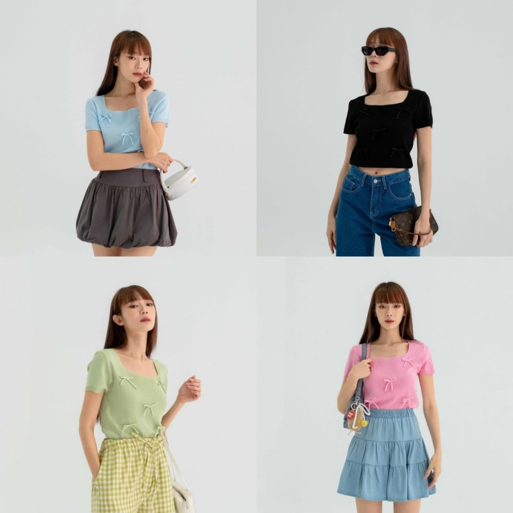 Kimmame - เสื้อ รุ่น Ribbon Knit 4 สี