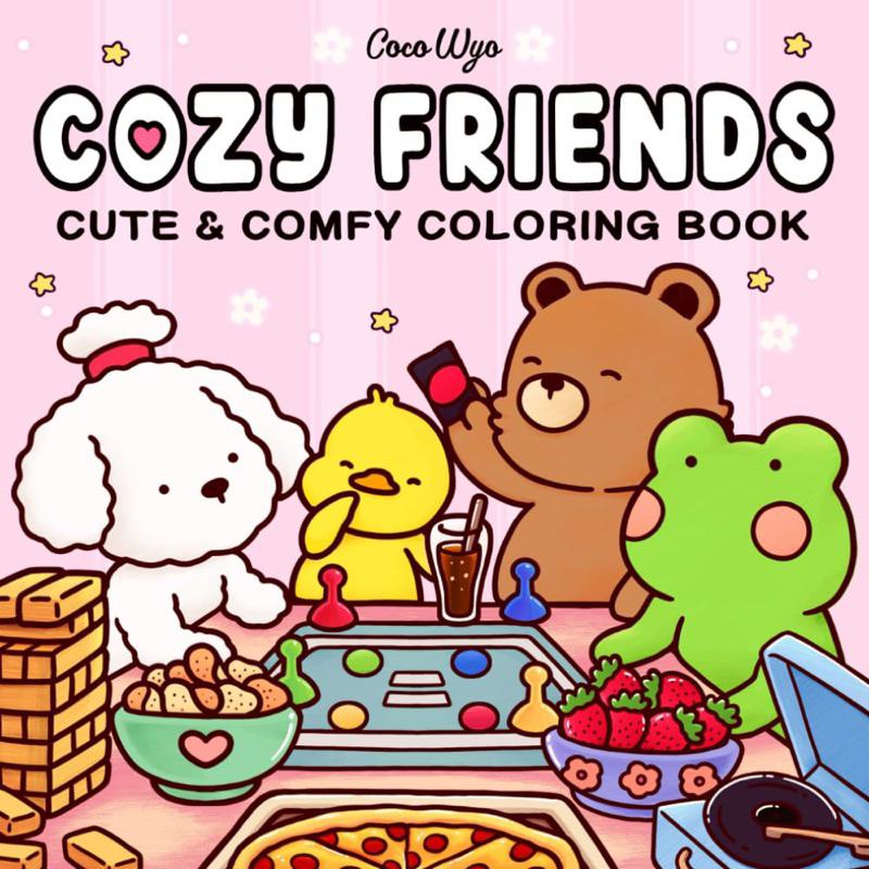 Cozy Friends: สมุดระบายสีสําหรับผู้ใหญ่และวัยรุ่นที่มีตัวละครสัตว์สุดน่ารักพร้อมการออกแบบที่ง่ายและเรียบง่าย