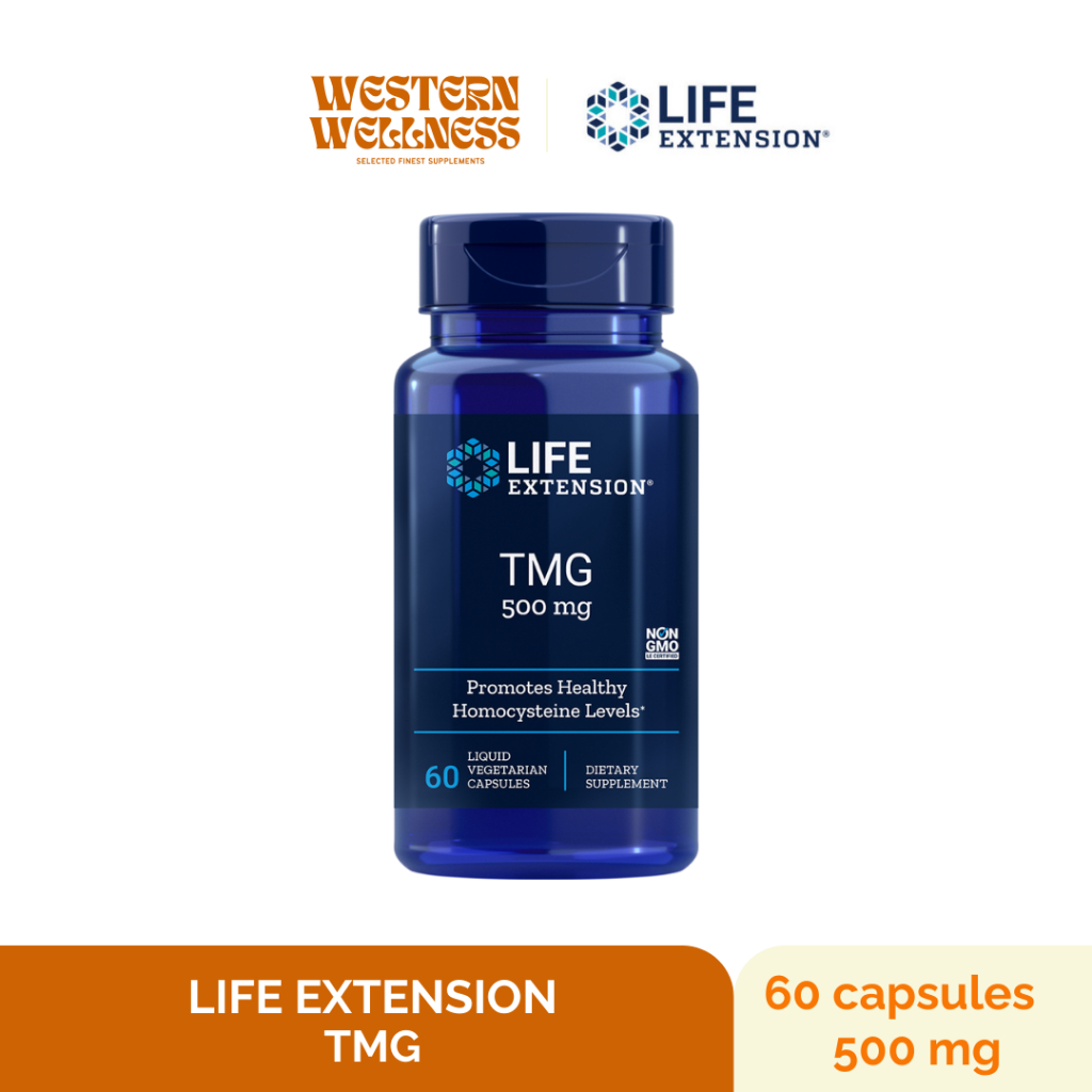 TMG (Trimethylglycine) - Life Extension (500 mg - 60 แคปซูล) สารสกัดหัวบีท