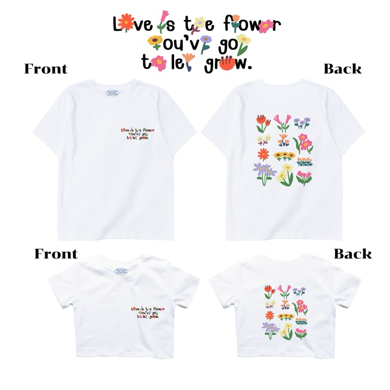 resign.studio - เสื้อ crop/oversize ลาย Love is the flower💐🌷