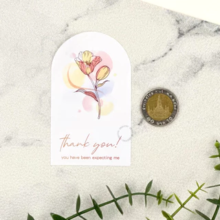 [พร้อมส่ง🇹🇭] สติ๊กเกอร์ "Thank you" on Curve ver.Mini ขนาด 5.4x9 ซม. (แพค 50 ดวง)