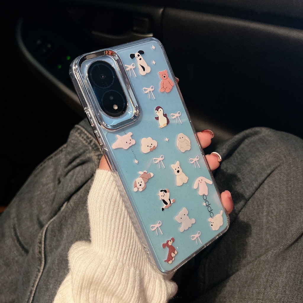 case เคสกล้องขอบเงิน เคสใส ลายการ์ตูน vivo V29 Y03 Y100 Y27 Y36 Y21 Y33T Y20 Y12S Y20A Y18 Y17S Y17 Y15 Y12