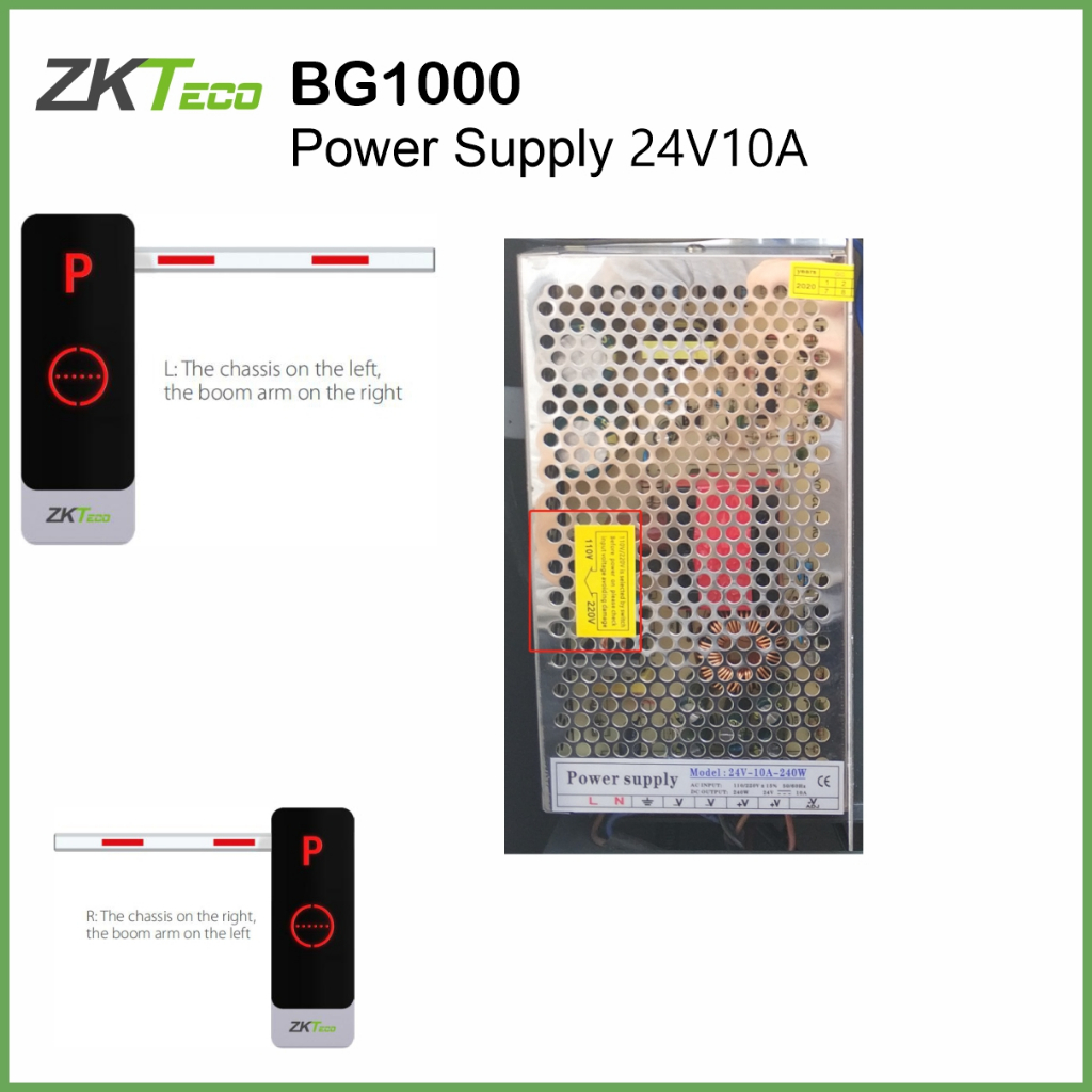 ZKTeco ภาคจ่ายไฟไม้กั้นรถยนต์รุ่น BG1000