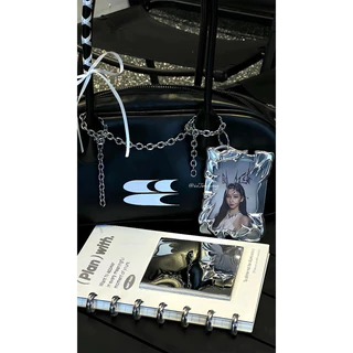 พร้อมส่ง พวงกุญแจ เฟรมการ์ดสไตล์ y2k สีเงิน cardholder framecard