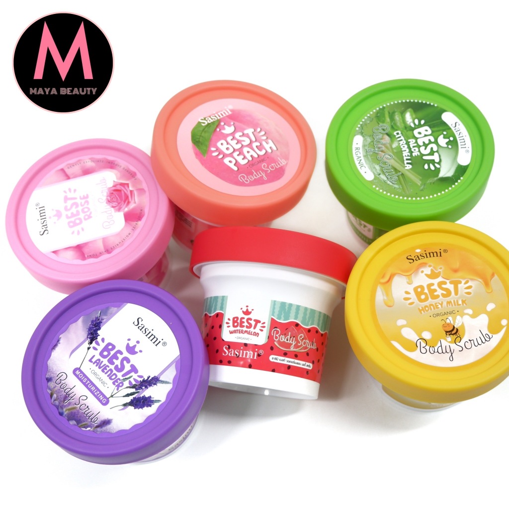 {6สูตร} SASIMI Organic Best Body Scrub สครับขัดผิวกาย กระจ่างใส เนียนนุ่ม ไม่ระคายเคืองผิว