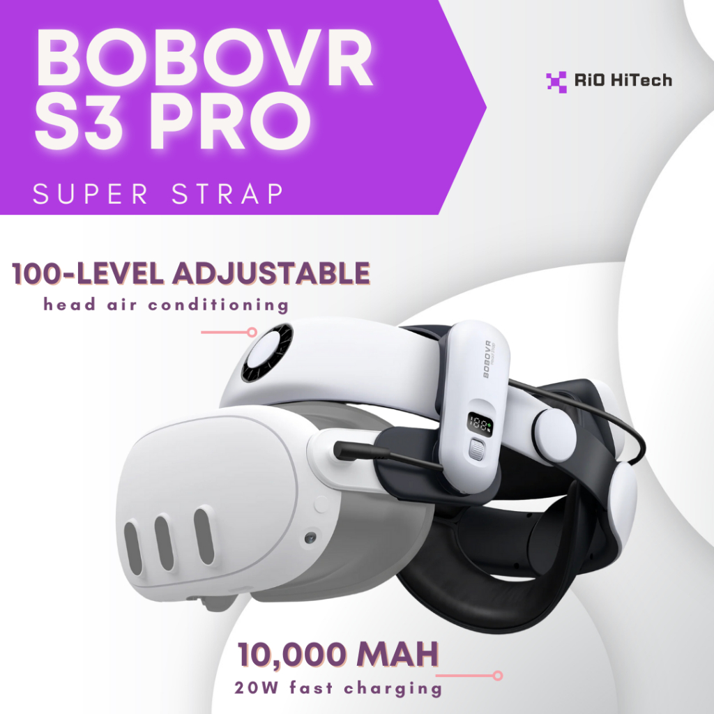 BOBOVR S3 Pro Super Strap compatible with Meta Quest 3/3S