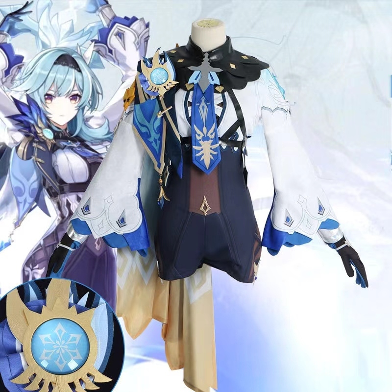 ชุดเทพดั้งเดิมของ COS Eula Lawrence Noble Yula คอสเพลย์ Yu Sister เกม อะนิเมะ Binary เครื่องแต่งกาย