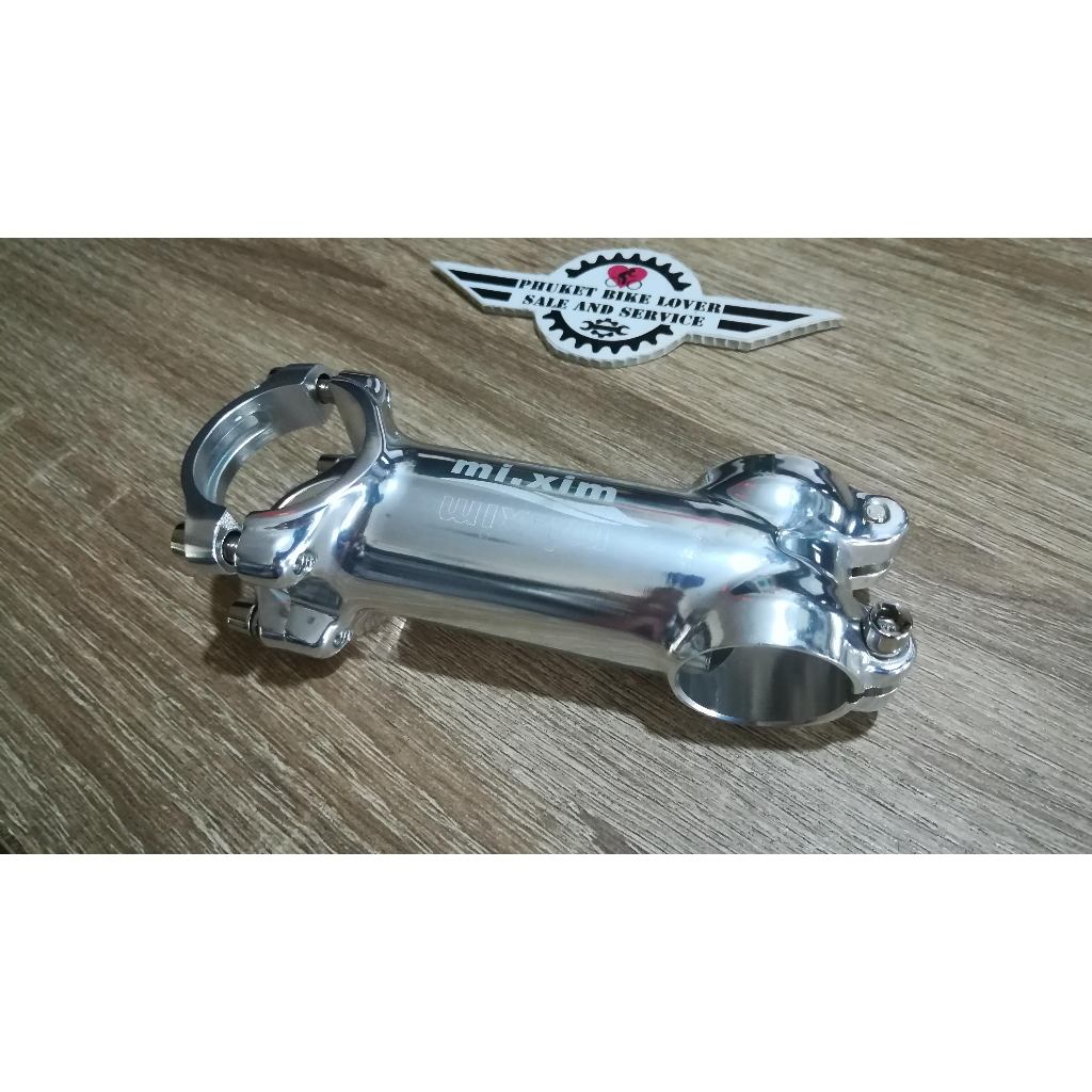 สเต็มจักรยาน สีเงิน น้ำหนักเบา งานเนียนละเอียด Stem Silver Ultralight MTB จักรยาน Handlebar Stem ยาว 90mm.