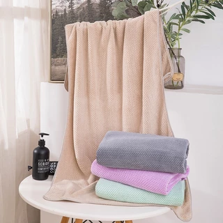 YJB-01 【ขนาด140x70ซม.】ผ้าเช็ดตัว ผ้าขนหนูรังผึ้ง สามารถใส่อาบน้ำได้ สีพื้น นุ่มไม่บาดผิว ขนาดมาตรฐาน