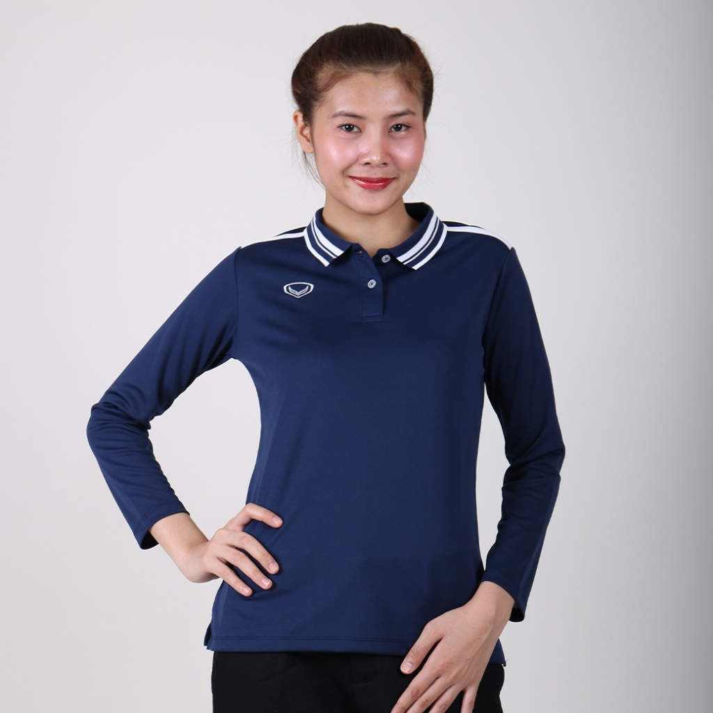 เสื้อคอปกหญิงแขนยาวลาทาบบ่า 012790 Grand Sport แกรนด์สปอร์ต เสื้อคอปกแขนยาวผู้หญิง แท้100%