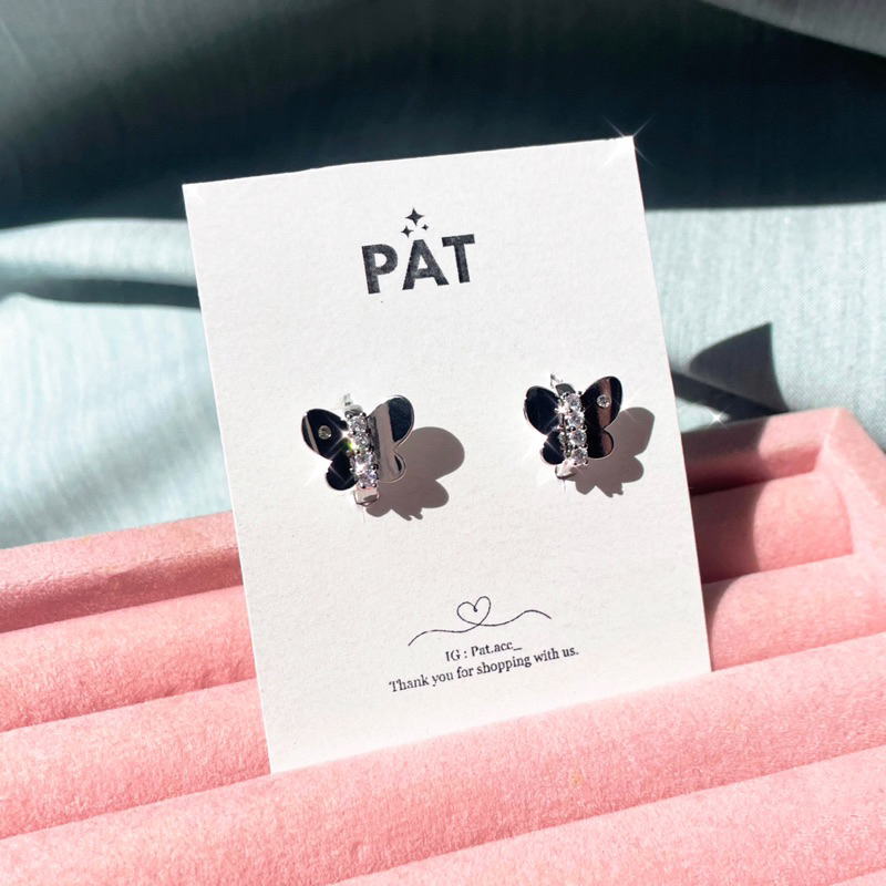 PAT - Cute Butterfly Earrings ต่างหูห่วงผีเสื้อ