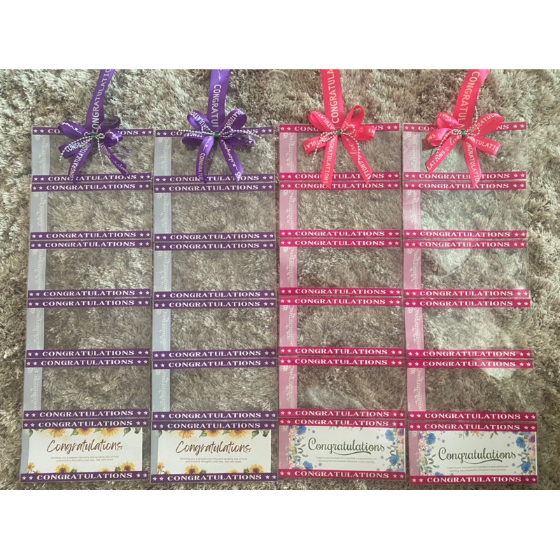 [🔥มีส่งด่วน🔥]พวงมาลัยธนบัตร Congratulations โบว์สวยๆ (ใส่ธบัตรได้ 12 ใบ)