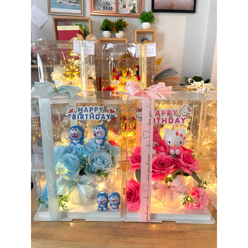 เค้กใส่เงินสดโดเรมอล+คิดตี้ขนาด20ใบ