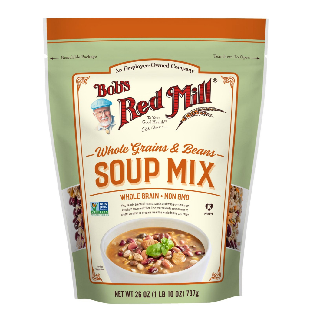 Bob's Red Mill Whole Grains & Beans Soup Mix  737g.บ๊อบส์เรดมิลล์โฮลเกรนซุปผสมถั่ว 737กรัม วัตถุดิบ 