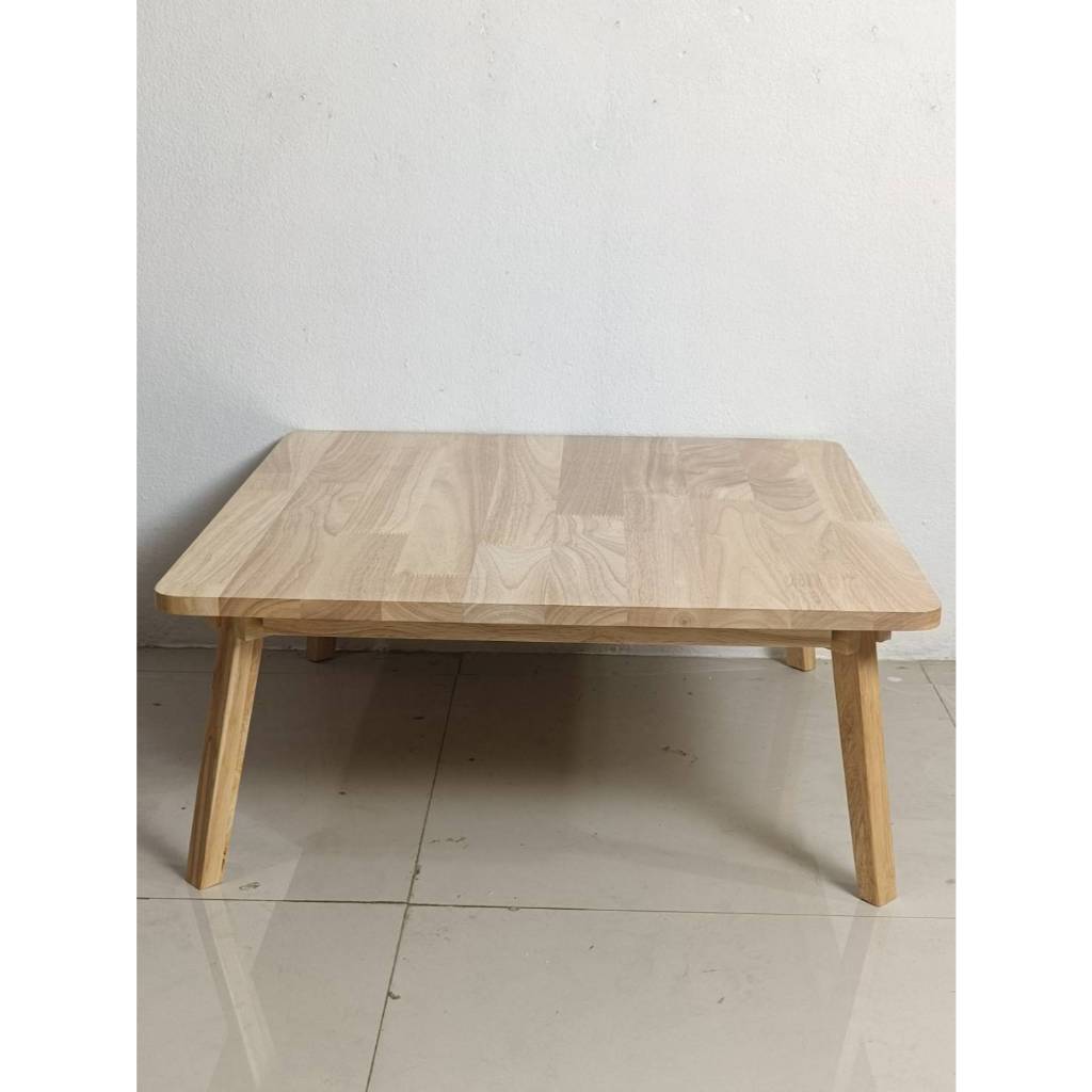 T07 โต๊ะญี่ปุ่นจัตุรัส (ลบมุม)70*70*28 Cm.(หน้าโตีะไม้จ๊อย)