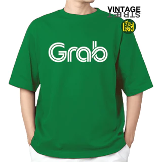 เสื้อยืดแฟชั่น เสื้อแก๊ป แกรปฟู้ด มี3 สี สกรีนลาย Grab เสื้อไรเดอร์ พนักงาน ผ้าCOTTON100%