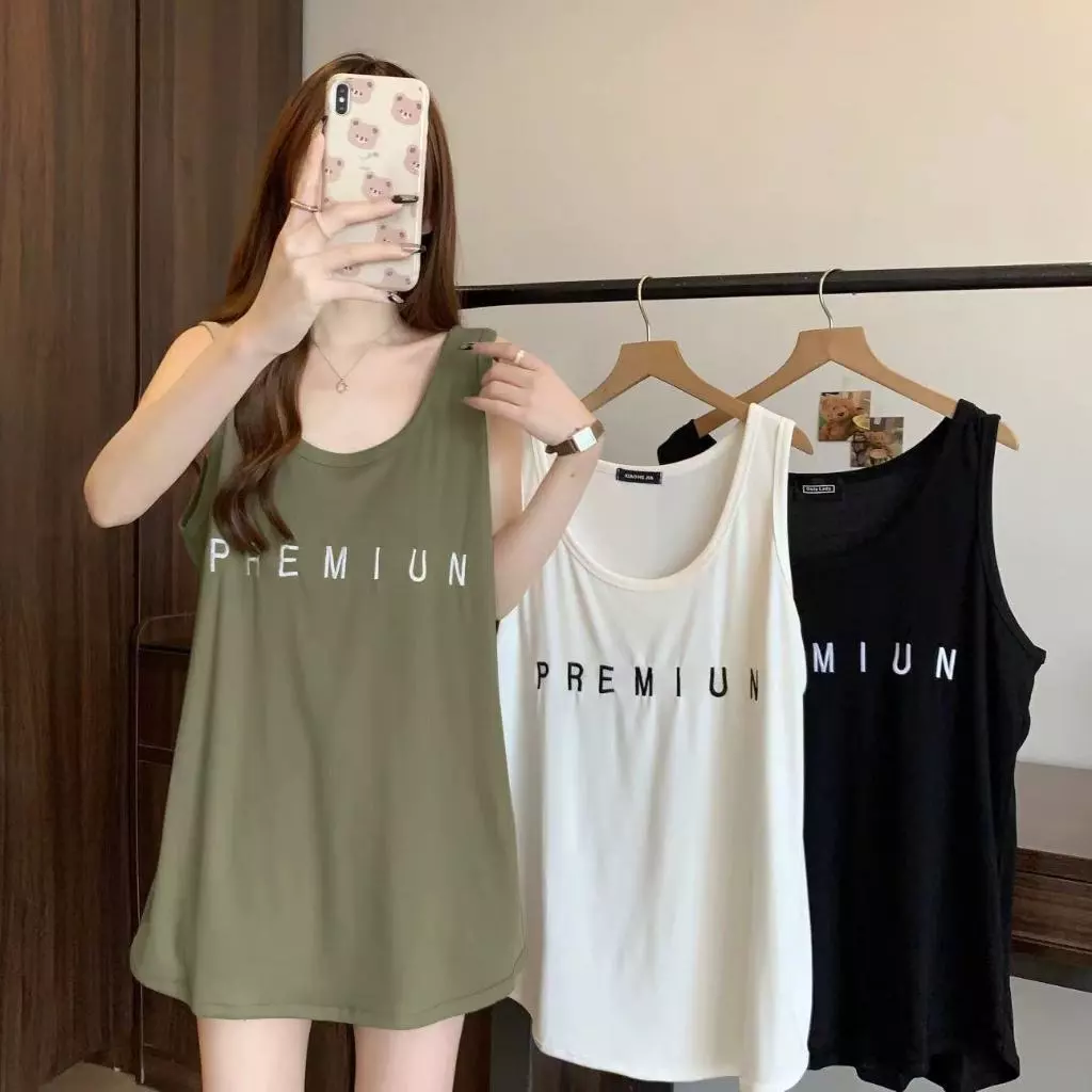 สินค้าใหม่!! New มินิเดรสแขนกุด Oversize สำหรับผู้หญิง ผ้านิ่ม สวมใส่สบาย เหมาะกับอากาศร้อน