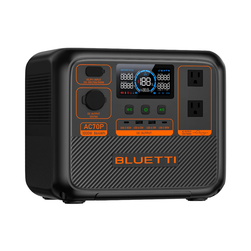 BLUETTI  AC70P สี Grey แบตเตอรี่พลังงานสำรองแบบพกพา 1000W/864Wh thumbnail 4
