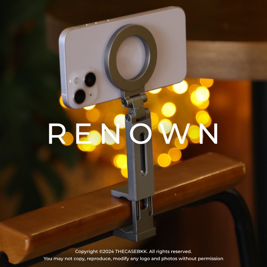 Renown ขาตั้งมือถือ Magsafe ไม้เซลฟี่ THECASEBKK ที่หนีบมือถือ ขาตั้งแบบพกพา Tripod Mobile Stand