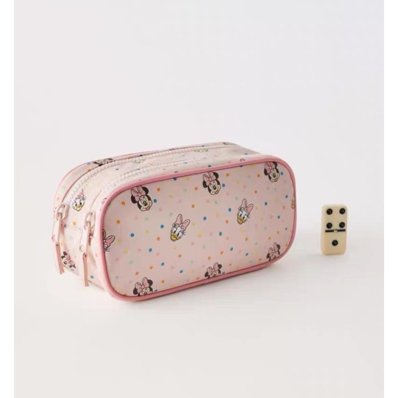 พร้อมส่ง กระเป๋าใส่ของจุกจิก คสอ.ปากกาดินสอ ZARAลายมินนี่ชมพูน่ารักหวานแหวว มีช่องซิป2ช่อง   ขนาด : 10*20*8 cm