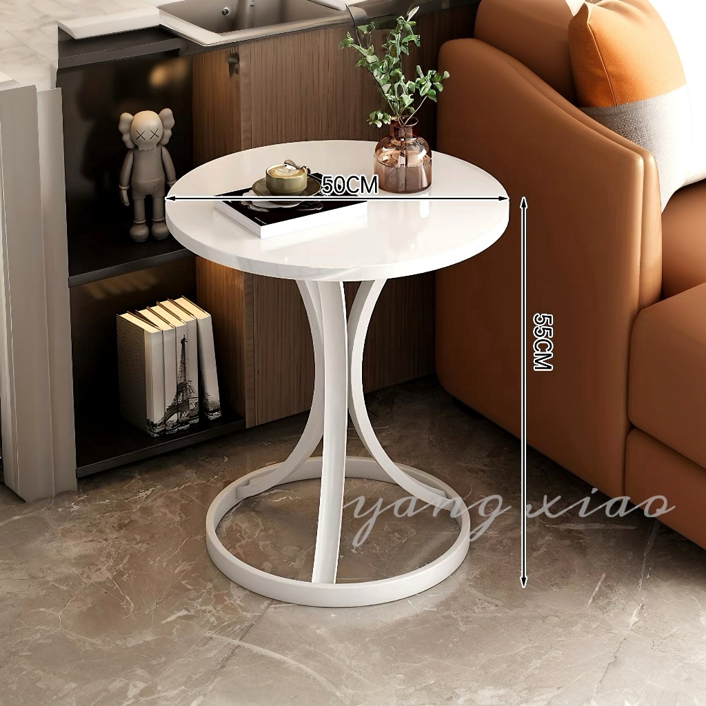 A Fish🐟โต๊ะกลมขนาดเล็ก ตั้งข้างโซฟา โต๊ะตกแต่งห้อง โครงขาเหล็ก แข็งแรง รับน้ำหนักได้ดี - รูปที่ 6