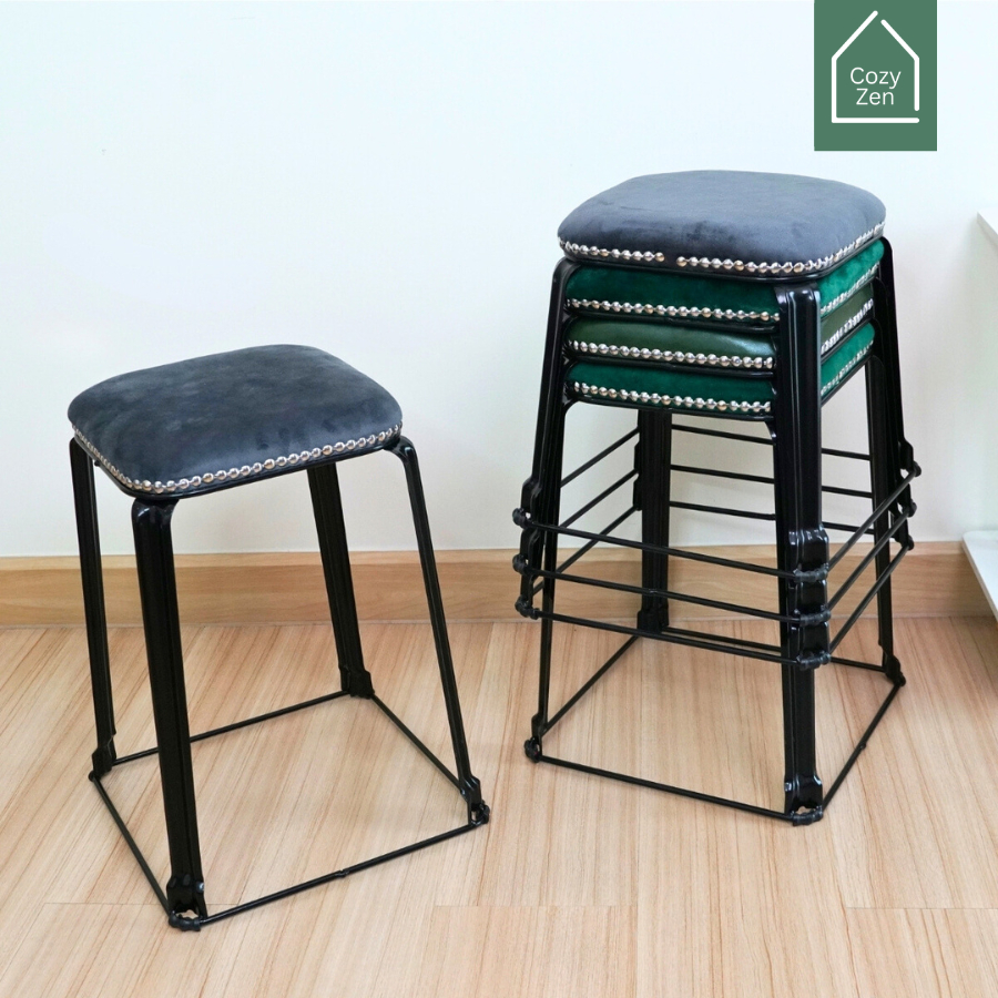 CozyZen เก้าอี้สตูล 33/47ซม. ขาเหล็ก เหมาะกับคาเฟ่ บาร์ แข็งแรง รับน้ำหนักได้ดี Chair