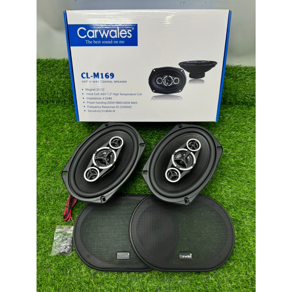 ลำโพงติดรถยนต์ ยี่ห้อ Carwales รุ่น CL-KZ69 ลำโพงเสียงกลางแหลม 6x9 นิ้ว (แกนร่วม) 4Way 2ทาง กำลังขับ 320Watts จำนวน 1คู่