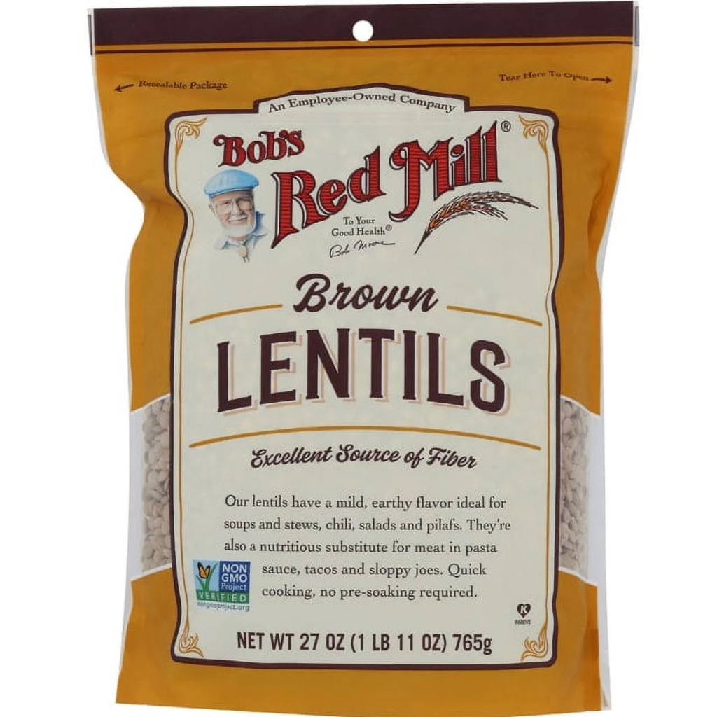 Bob's Red Mill Brown Lentils 765g.บ๊อบส์เรดมิลล์ถั่วเลนทิลสีน้ำตาล 765ก.อาหาร วัตถุดิบ อาหารแห้ง ถั่
