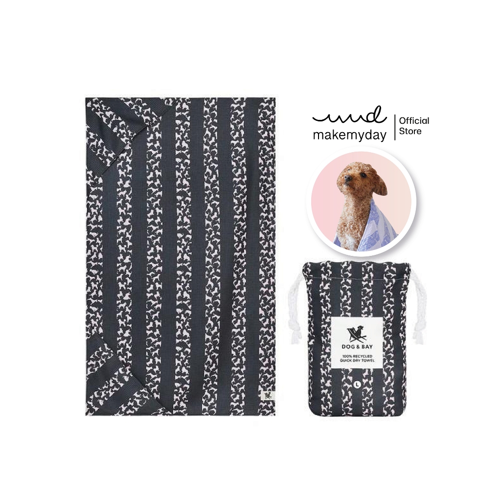 Dock(Dog)&Bay ผ้าเช็ดตัวสัตว์เลี้ยง สี Walkies in the Park (Size L)
