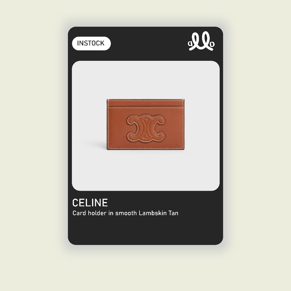 (พร้อมส่ง) CELINE CARD HOLDER IN SMOOTH LAMBSKIN TAN