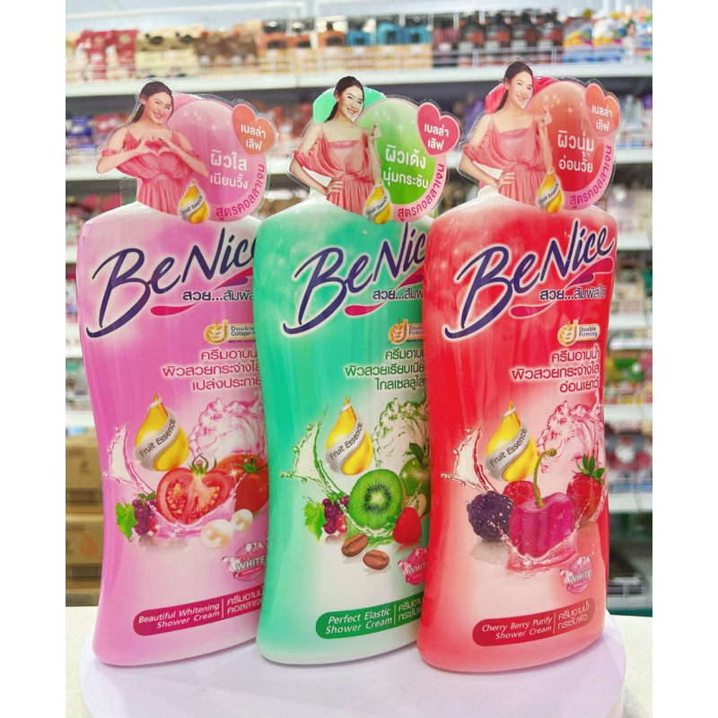 (แพคคู่ ขวดปั้ม400มล.+400มล.) Benice บีไนซ์ ครีมอาบน้ำบีไนซ์ ครีมอาบน้ำ ขวดปั๊ม มีให้เลือกหลายกลิ่น