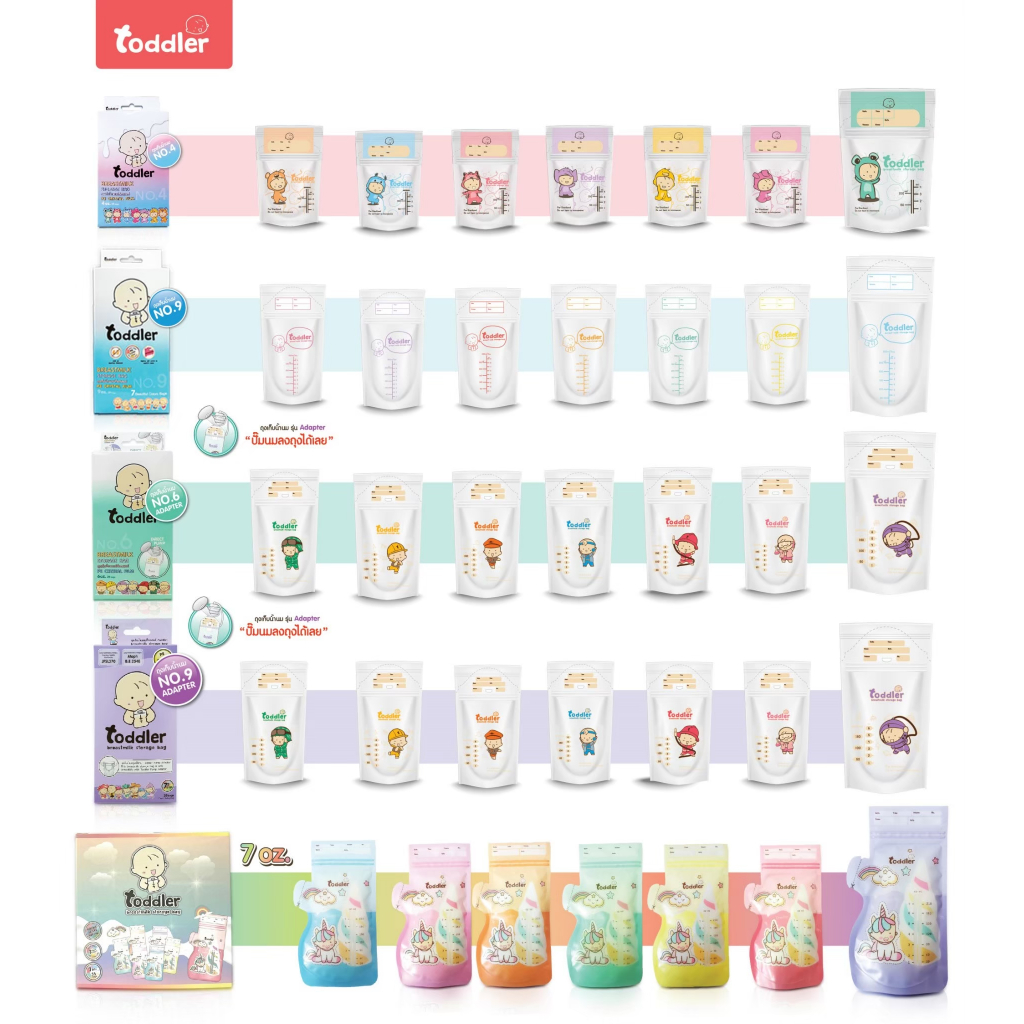 (พร้อมส่ง ยกลัง 12 กล่อง) Toddlerfamily ถุงเก็บน้ำนมแม่ ซิป 3 ชั้น ลดกลิ่นหืน เนื้อใส ถุงหนาพิเศษ