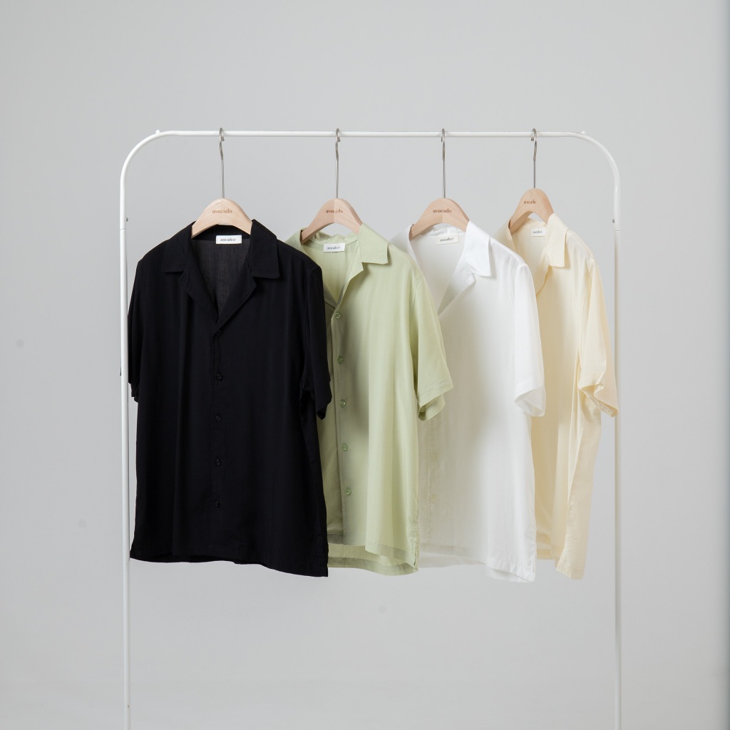 avo เสื้อเชิ๊ตแขนสั้น avo pancake cream shirt