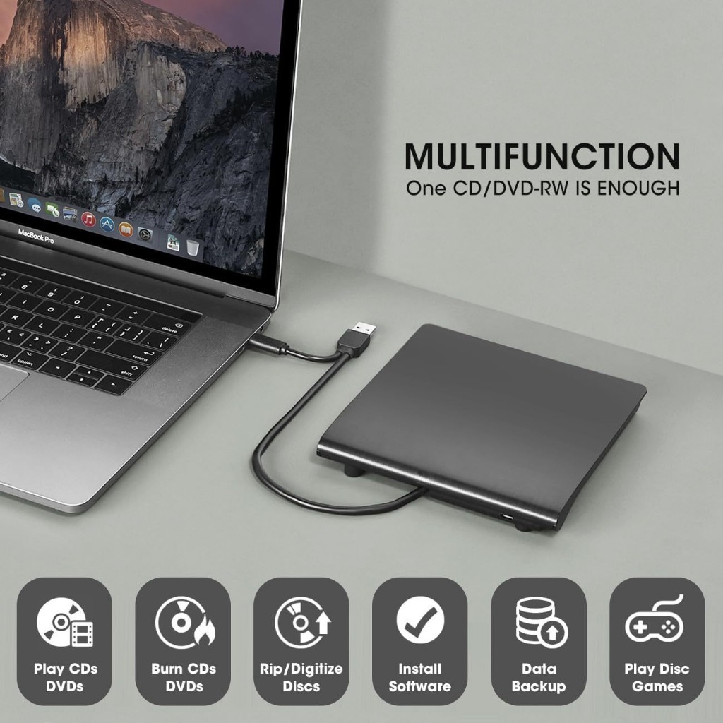 USB 3.0/TYPE-C อินเทอร์เฟซแบบคู่ Ultra Slim External DVD-RW Burner/CD/Rewrite/ ออปติคัลไดรฟ์แบบพกพา