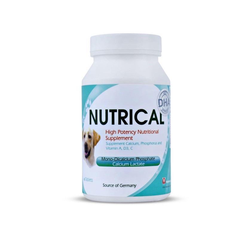 [ 60 เม็ด ] Nutrical อาหารเสริมแคลเซียมสำหรับสุนัขกระปุกใหญ่