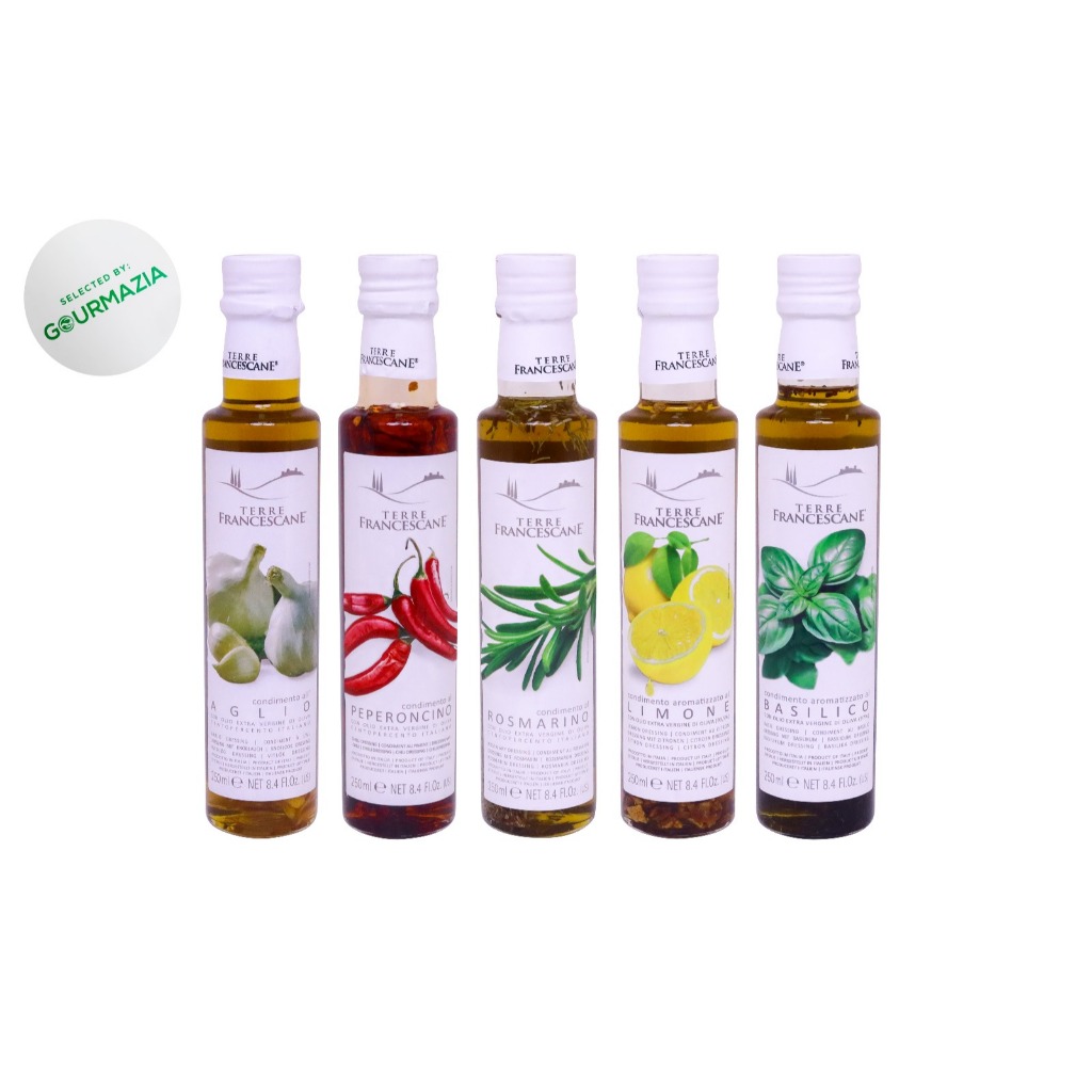น้ำมันมะกอกออร์แกนิค Extra Virgin Olive Oil Gourmazia - Garlic, Basil, Chili, Lemon, Balsamic –250ml