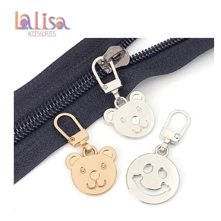 หัวซิปรูปหมี หัวซิปแฟชั่น หัวซิปDIY หัวซิปเลนส์ถอดได้ ชุดเลื่อนทดแทน zipper puller (E-1-G,WJ058)