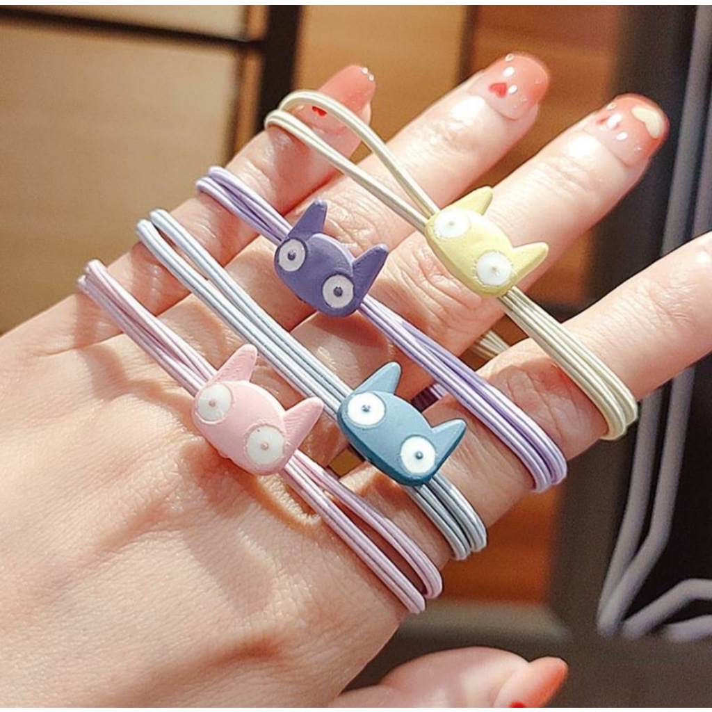 A-038 ยางรัดผมแมวน้อย จิ้งจอกน้อย น่ารัก (ส่งแบบสุ่มสี)