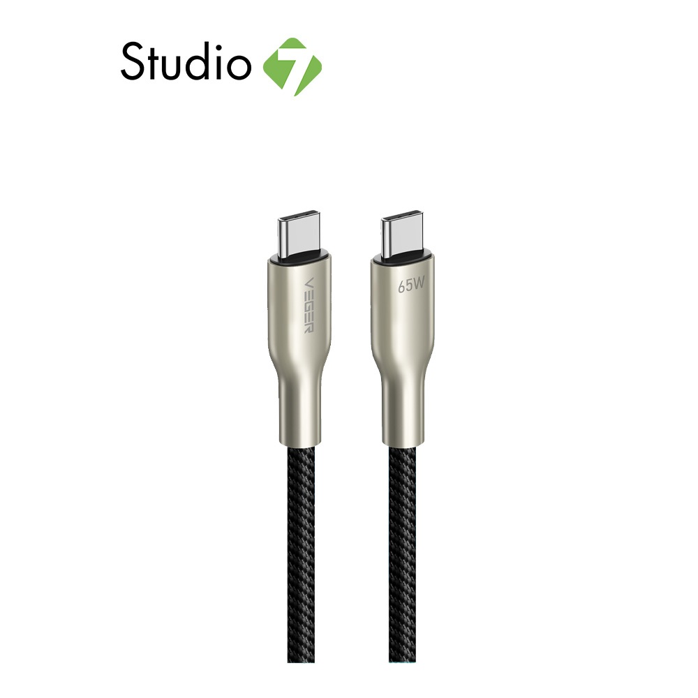 สายชาร์จ VEGER USB-C to USB-C Cable DATA 1.2M Black (V-CC05) by Studio7