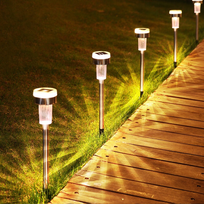 ไฟปักพื้น ไฟปักสนามหญ้า มีให้เลือกสามสี โซล่าเซลล์ Solar cell nightsun ลานกลางแจ้งจัดสวนตกแต่ง Solar Light ไฟปักสนาม