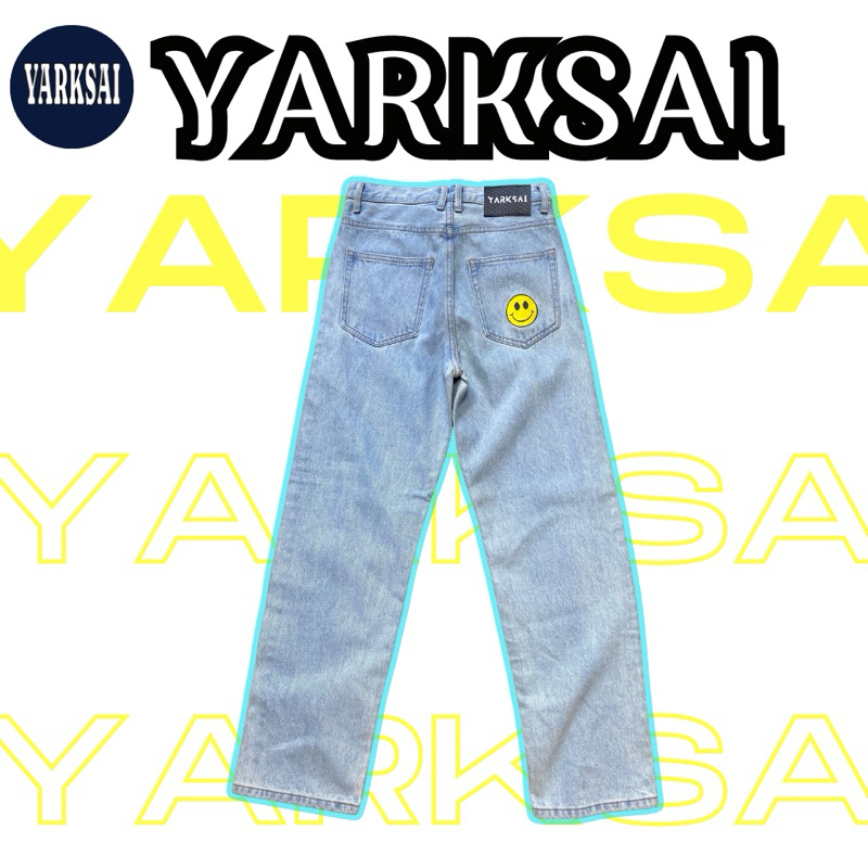 [ลด 20% กรอกโค้ด INC620WI] YARKSAI - กางเกงยีนส์สีบลู smile collection