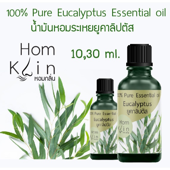 น้ำมันหอมระเหยยูคาลิปตัส แบรนด์ Homklin Eucalyptus pure essential oils สินค้าคุณภาพ สกัดจากธรรมชาติ